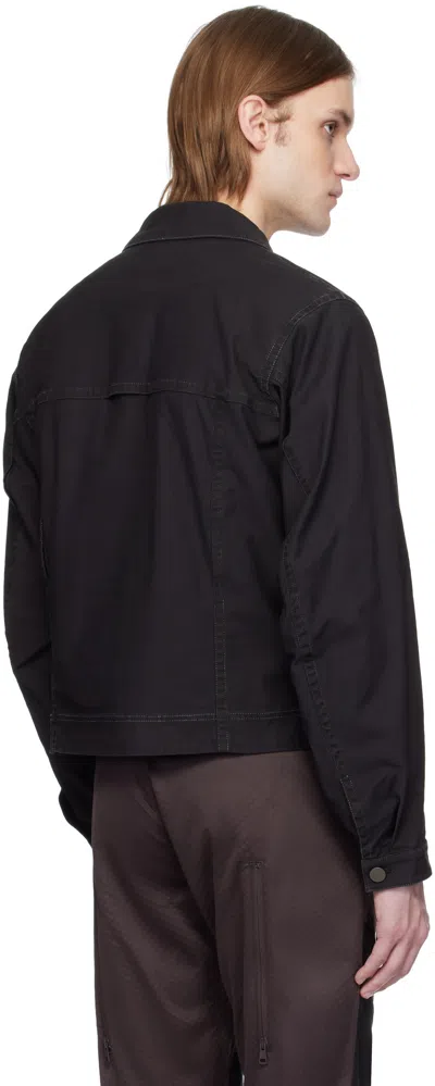 A. A. Spectrum Black Westwind Slim Trucker Jacket In Black Cloud
