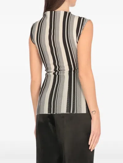 Philosophy Di Lorenzo Serafini Stretch Tulle Fabric With Striped Top In White