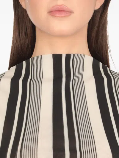 Philosophy Di Lorenzo Serafini Stretch Tulle Fabric With Striped Top In White