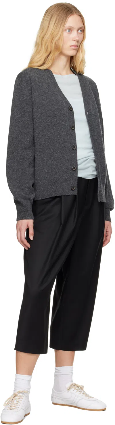 Ader Error Trs Tag V-neck Cardigan In Charcoal