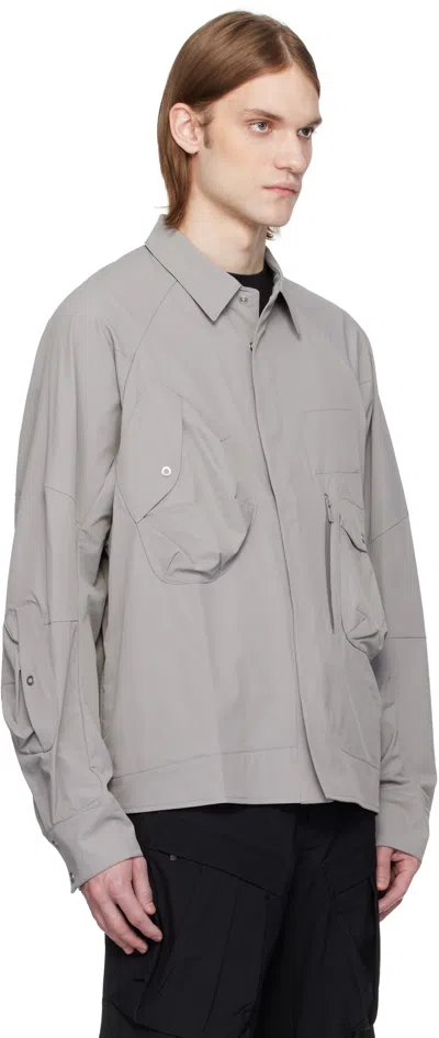 A. A. Spectrum Gray Explotek Shirt In Circular Grey