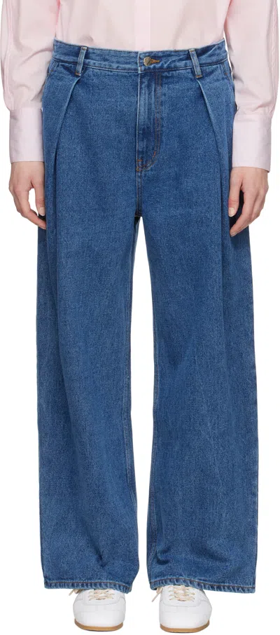 Ader Error Blue Sig; Trs Tag 02 Jeans In Blue