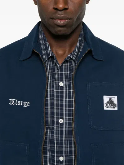 Xlarge Logo-patch Overshirt In Blue
