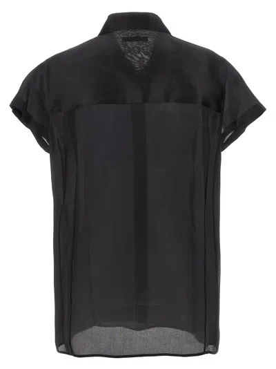 Khaite Keefe Silk Charmeuse Shirt In Black
