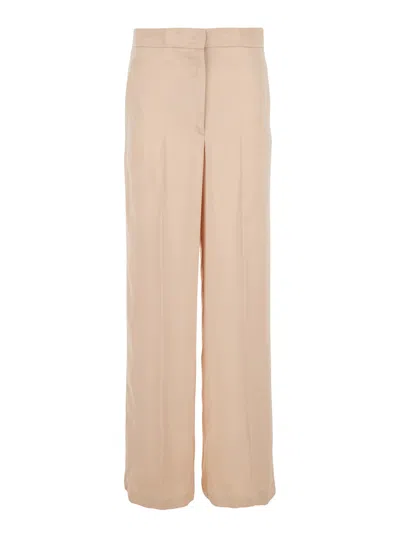 Jucca Pink Pants With Hidden Front Closure And Side Pockets In Pink