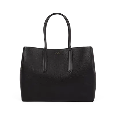 Smythson Womens Black Ludlow Small Day Leather Tote Bag