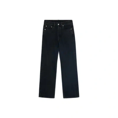 Jacquemus Straight Denim Pants Featuring Belt Loops In Black