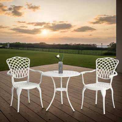 Streamdale Furniture Streamdale 3-piece Patio Bistro Set With Cushion And Umbrella Hole
