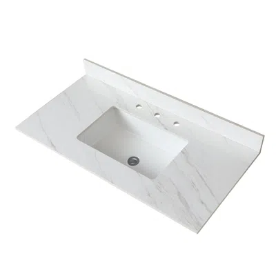 Streamdale Furniture Streamdale 43" Marble Vanity Top With Sink And Backsplash