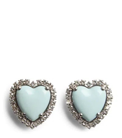 Valentino Garavani Coeur Hyperbole Heart Earrings In Silver