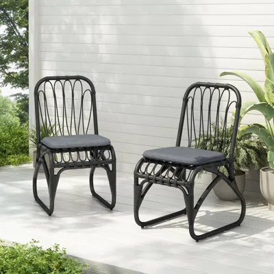 Streamdale Furniture Streamdale Elegant Ornate Dining Chairs With Cast Aluminum Frame