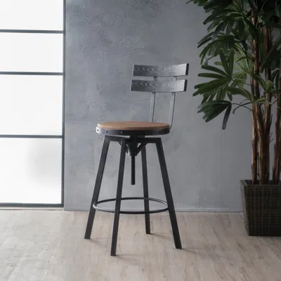 Streamdale Furniture Streamdale Rustic-chic Barstool Fir Wood Seat