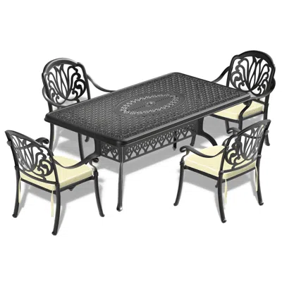 Streamdale Furniture Streamdale 5-piece Set Of All-weather Cast Aluminum Dining Furniture Set