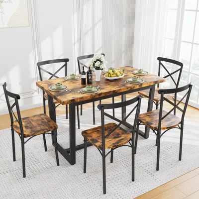 Streamdale Furniture Streamdale 7-piece Dining Set For Kitchen And Living Room