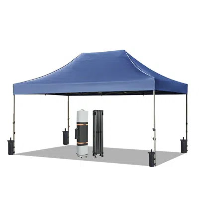 STREAMDALE FURNITURE STREAMDALE 10X15 NAVY POP UP CANOPY TENT, WATERPROOF, UV PROTECTION, ADJUSTABLE HEIGHT, 4 SIDEWALLS 