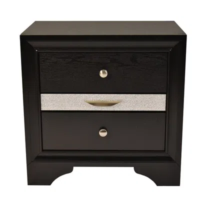 Streamdale Furniture Streamdale Traditional Matrix 2 Drawers Nightstand In Gray Made With Wood