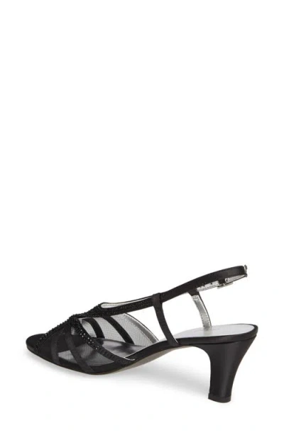 David Tate Wide Width Refined Sandal In Black Satin