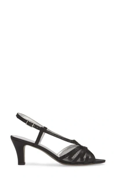 David Tate Wide Width Refined Sandal In Black Satin
