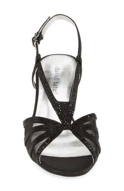David Tate Wide Width Refined Sandal In Black Satin