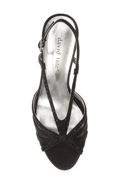 David Tate Wide Width Refined Sandal In Black Satin