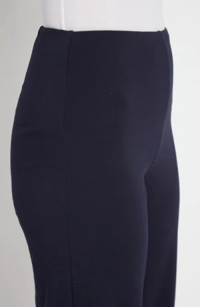 Lyssé Sienna Eyelet Hem Crop Wide Leg Ponte Pants In Brown