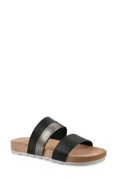 Cliffs By White Mountain Tammy Slide Sandal In Black Burnished Smooth