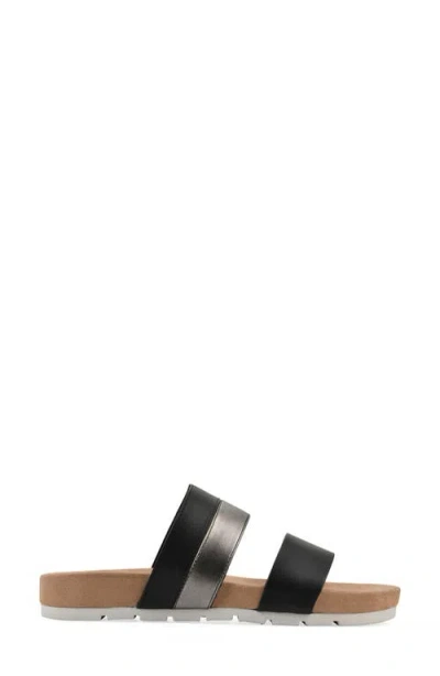 Cliffs By White Mountain Tammy Slide Sandal In Black Burnished Smooth