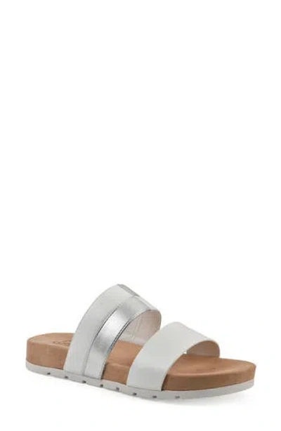 Cliffs By White Mountain Tammy Slide Sandal In White Smooth