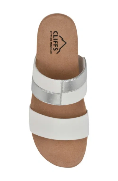 Cliffs By White Mountain Tammy Slide Sandal In White Smooth