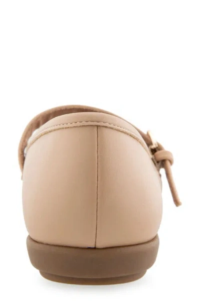 Aerosoles Women's Baylee Round Toe Mary Jane Flats In Beige Bisque Faux Leather