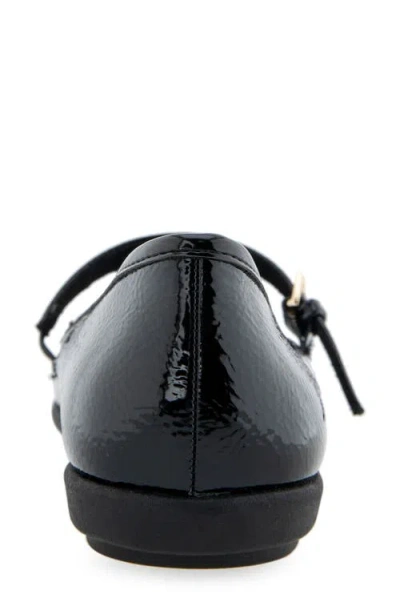 Aerosoles Women's Baylee Round Toe Mary Jane Flats In Black Patent Faux Leather