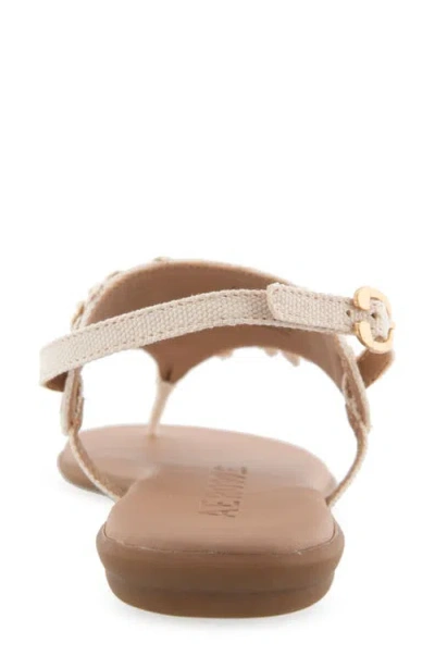 Aerosoles Women's Connie Round Toe Flat Sandals In Natural Canvas
