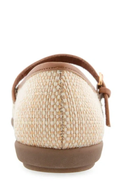 Aerosoles Women's Baylee Round Toe Mary Jane Flats In Natural Raffia Faux Leather