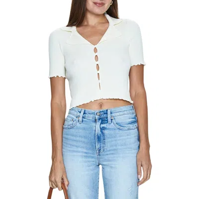 Pistola Tereza Short Sleeve Cardigan In Ivory In Ivory
