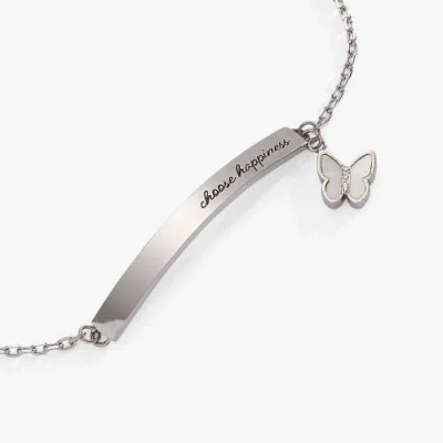 Alex And Ani Choose Happiness Inline Bracelet In Silver