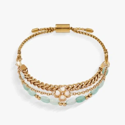 Alex And Ani Four Leaf Clover Stranded Bracelet Set In Gold