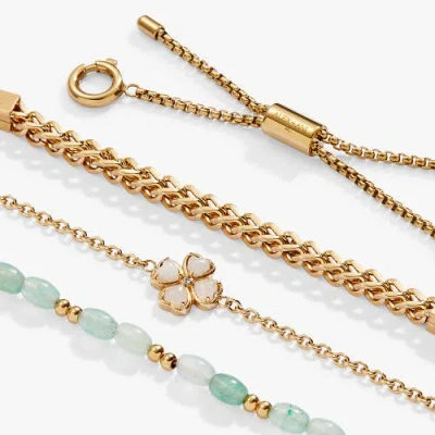 Alex And Ani Four Leaf Clover Stranded Bracelet Set In Gold
