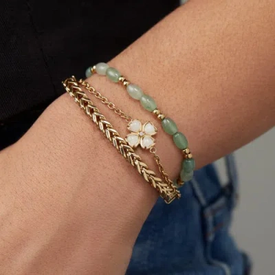 Alex And Ani Four Leaf Clover Stranded Bracelet Set In Gold