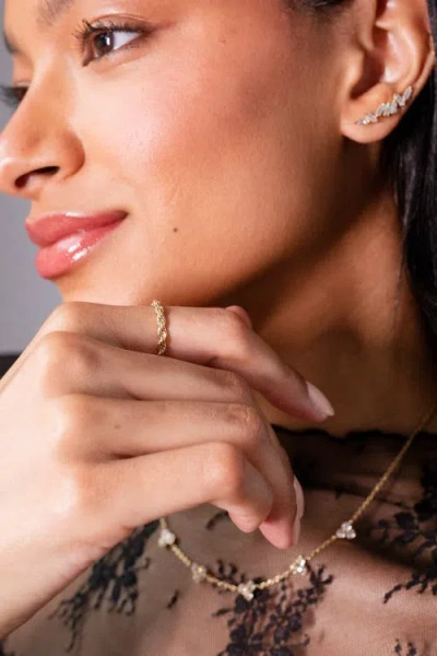 Alex And Ani Frozen French Rope Chain Ring In Gold