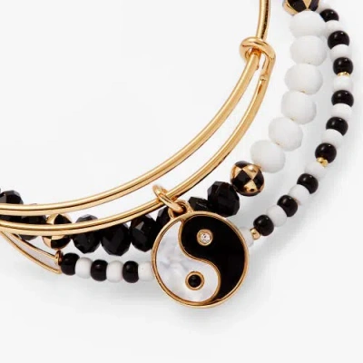 Alex And Ani Yin Yang Bangle Bracelet Set Of 3 In Gold
