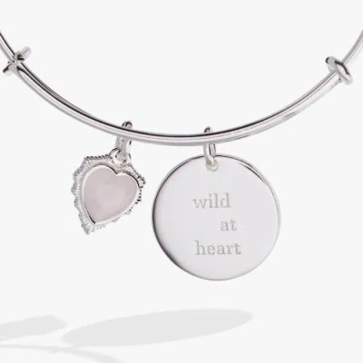 Alex And Ani Wild At Heart Duo Charm Bangle Bracelet In Silver