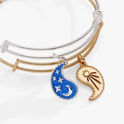 Alex And Ani Yin Yang Celestial Bff Bangle Bracelet Set Of 2 In Two Tone