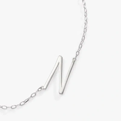 Alex And Ani Silver Elongated Initial Pendant Necklace In Silver - N