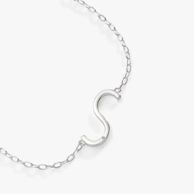 Alex And Ani Silver Elongated Initial Pendant Necklace In Silver - S