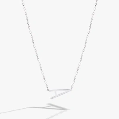 Alex And Ani Silver Elongated Initial Pendant Necklace In Silver - A