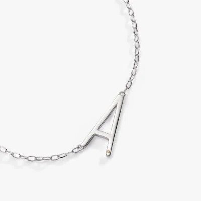 Alex And Ani Silver Elongated Initial Pendant Necklace In Silver - A