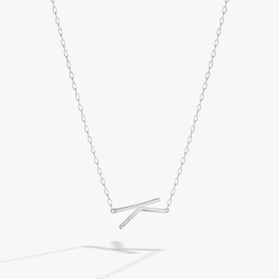 Alex And Ani Silver Elongated Initial Pendant Necklace In Silver - K