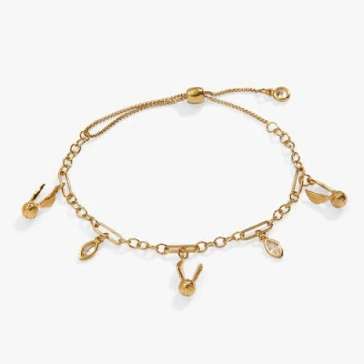 Alex And Ani Harry Potter Golden Snitch And Navette Multi Charm Pull Chain Bracelet In Gold