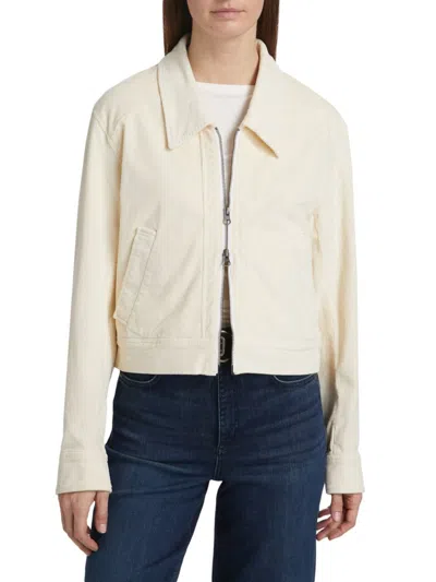 Rag & Bone Anya Zip Corduroy Jacket In Ecru