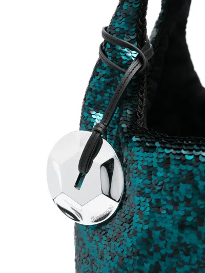 Jw Anderson J.w. Anderson Sequin Shoulder Bag In Green Polyester In Green